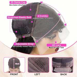 Perruque brésilienne naturelle noire ondulée de 20 pouces 13x6 transparente HD, tenue longue durée sans glissement, densité 210% - Product Image 4