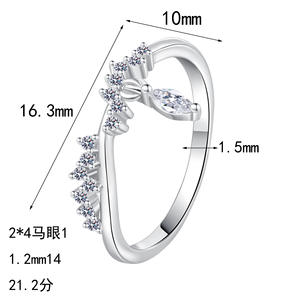 Anillos de Moda con Engaste de Bisel en Plata de Ley 925 con Moissanita para Mujer - Product Image 5