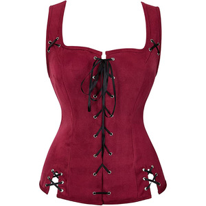 Nouveau Gilet Corset Médiéval Vintage en Daim pour Femme, Style Victorien Pirate, Haut de Costume Renaissance pour Cosplay et Halloween - Product Image 4