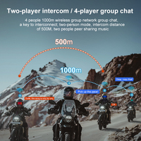 Intercom Y5X pour casque avec partage de musique, 4 motards parlant simultanément