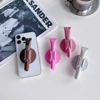 Coque de téléphone en silicone avec autocollant arrière adhésif 3M, support universel pour rouge à lèvres et gloss, accessoire portable multicolore