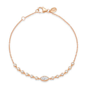 Bracelet en diamant Mossanite taillé Marquise Bracelet de tennis en faux diamant cultivé en laboratoire réglable - Product Image 6