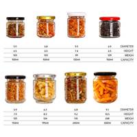 Stoples Madu Kedap Udara Grosir, Stoples Kaca Mulut Lebar dengan Tutup Logam untuk Makanan