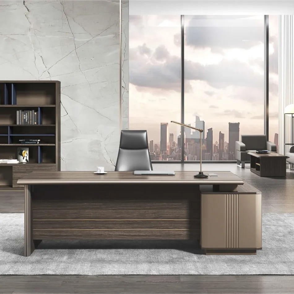 2.4m कार्यालय डेस्क लक्जरी सीईओ एम एफ सी डिजाइन कार्यालय कार्यकारी कार्यालय डेस्क के साथ 5 साल की वारंटी