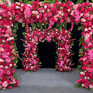 Realistic Purple and Light Pink Silk <b>Artificial</b> Roses Hydrangeas Large Wedding Entrance Backdrop Romantic Event Venue Decoration - Product Image 2