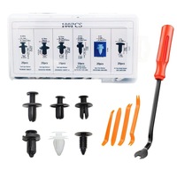 HE26 100 pièces, kit de rivets de fixation en plastique de 6 tailles mixtes, clips pour garniture de porte, ensemble de clips pour panneaux de porte