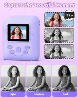 Cámara Digital para Niños, Cámara Instantánea para Niños con Doble Lente, Mini Impresora Térmica, Cámara de Fotos Instantánea