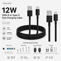 Câble USB-A mâle vers USB-C mâle noir pour la charge et la synchronisation des données, durable et lisse, pour téléphones Android, tablettes, ordinateurs portables