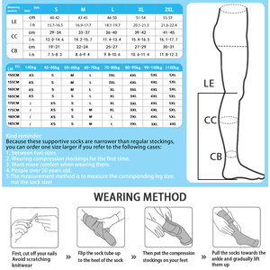 Perban kompresi betis Medis tinggi lutut terapi 20-30mm HG untuk bidai - Product Image 3