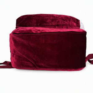 Zaino Trendy in Velluto Bordeaux per Ragazze con Chiusura a Cerniera, <span class=keywords><strong>Borsa</strong></span> Scolastica Retrò Preppy e Portachiavi con Pom-Pom a Cuore - Product Image 4