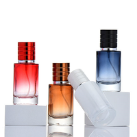 Flacon de parfum de luxe vide avec boîte 30ml/50ml/100ml, vaporisateur en verre, gravure mate, décalcomanie, sérigraphie, design givré