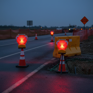 <b>Solar</b> Safety Traffic Warning <b>Light</b> Set (Red) - Product Image 3