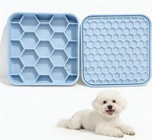 Mangkuk Makan Anjing Silikon Persegi Efek Geometris Berbintik Desain Baru <span class=keywords><strong>2026</strong></span> - Product Image 1