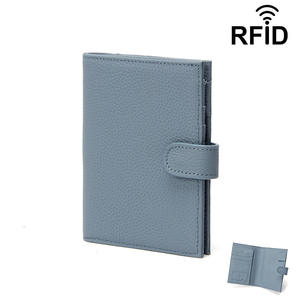 محفظة نسائية رفيعة حافظة جواز سفر من الجلد الطبيعي حجب بطاقات Rfid للرجال والنساء حامل جواز سفر سفر تذكرة طيران محفظة بطاقات ائتمان - Product Image 6