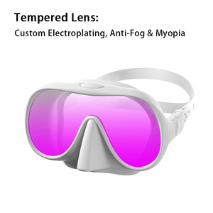 Maschera da immersione Anti-perdita a basso Volume Anti-nebbia regolabile per Snorkeling <span class=keywords><strong>e</strong></span> immersioni in Silicone temperato per uso alimentare - Product Image 4