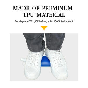 Bouteille d'eau pliable Gbaz Force TPU 500 ml, portable, pour le sport en plein air, bleue, souple, pour la course à pied, adultes - Product Image 4