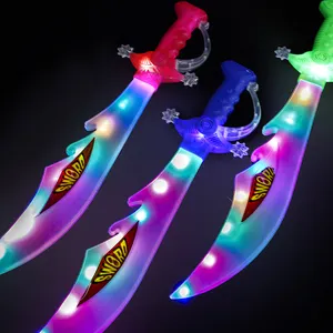 Leuchtendes Schwert Induktion Blitz spray bemaltes Schwert Hai-Messer Kinderspielzeug Ton Musik Farbe Wechselschwert Led-Spielzeug