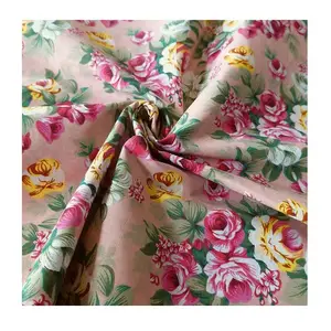 Çin üretici moda baskılı elbise ev tekstili için büyük çiçek hint saf % 100% pamuklu kumaş