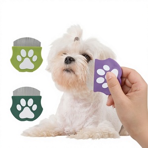 Peigne à picots incurvés pour animaux de compagnie (chats et chiens) à petite face, anti-puces, nettoyant, portable, pour l'exportation - Product Image 1