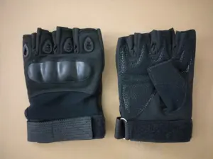 Nylon Fingerless Heavy Duty <strong>Knuckle</strong> Protection <strong>Gloves</strong> for Outdoor Training Motorcycle Cycling Use - Product Image 4