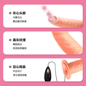 Remote-controlled solid realistic penis wearable pants fake dildo couple flirting wearing large-scale fourth love SM big - Product Image 5