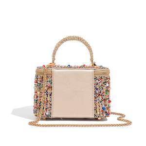 <span class=keywords><strong>Borsa</strong></span> <span class=keywords><strong>da</strong></span> <span class=keywords><strong>Sera</strong></span> con Strass e Perle, Manico in Cristallo, Doppia Cerniera, <span class=keywords><strong>Mini</strong></span> Clutch per Matrimoni e Feste - Product Image 3