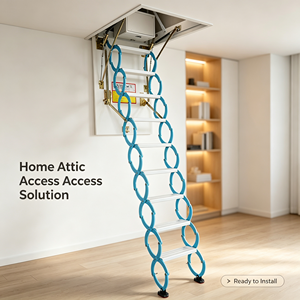 <span class=keywords><strong>Escalera</strong></span> plegable moderna <span class=keywords><strong>de</strong></span> aluminio para acceso al ático <span class=keywords><strong>con</strong></span> escalones retráctiles, diseño que ahorra espacio, capacidad <span class=keywords><strong>de</strong></span> carga <span class=keywords><strong>de</strong></span> 300 kg. - Product Image 5