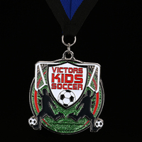 Médaille en émail personnalisée de haute qualité, médaille de récompense pour les tournois d'enfants, médaille commémorative de football, médaille de football pour enfants avec ruban