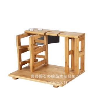 Estante de vino de madera con soporte para copas y bandeja para queso para uso en fiestas - Product Image 5