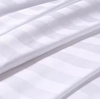 Fabricant de textiles de maison 300TC tissu de drap de lit en satin tissé à rayures 50% coton 50% polyester respirant 1CM/3CM style uni pour