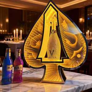 Wan Zhan Ace Of Spades Champagne Display <b>Stand</b> With Led Lighting For Bar Ktv Nightclub Wine Rack Decoration Glam Style - Product Image 1