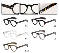 Montures de lunettes en acétate noir transparent avec logo personnalisé Monture de lunettes de vue rétro 2025