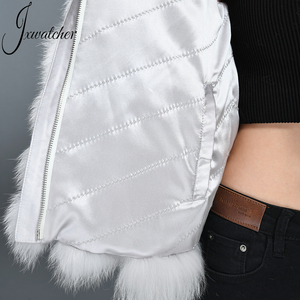 2024 invierno chaqueta de piel de zorro Real cárdigan <span class=keywords><strong>Puff</strong></span> manga larga suave forro 100% de seda ropa Reversible abrigo de piel Natural para mujeres - Product Image 4