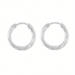 Pendientes de Aro Amy Amy Plateados en Plata de Ley, 2.5*20, Estilo Clásico, Joyería para Mujer, Regalo - Product Image 3