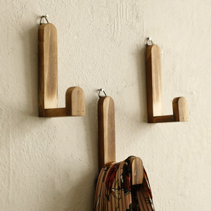 Porte-<span class=keywords><strong>manteau</strong></span> mural en <span class=keywords><strong>bois</strong></span> massif, écologique, pour entrée, avec crochets pour serviettes - Product Image 1