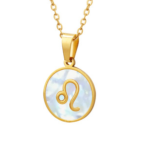 Ciondolo Vintage Francese Placcato Oro 18K con Segno Zodiacale in Acciaio Inossidabile per Donna - Product Image 6