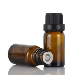 Bom Preço Venda quente 5ml 10ml 15m l20ml30ml 50ml100ml Amber Essential Oil Bottle Amber Glass Bottle com Dropper Black Cap