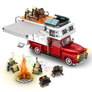 Block Toys Outdoor Activities Rv Truck Camper Building Block Model Sets Assemble Gift Sets 2188pcs For All Aged