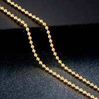 Or jaune 18 K AU750 or perle chaîne collier boule ronde collier chaîne femmes 18 carats clavicule collier 16''18'' italie bijoux