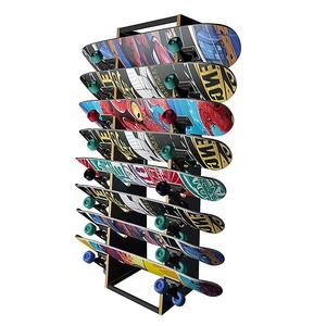 Espositore per Skateboard in Legno Nero Monofacciale da Pavimento a Soffitto per <span class=keywords><strong>Negozi</strong></span> di Articoli Sportivi per Bambini - Product Image 1