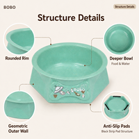 Gamelle pour animaux de compagnie en fibre de bambou avec logo personnalisé, 15 cm, forme hexagonale, bol profond, patins antidérapants, qualité alimentaire, pour chiens et chats, vente en gros, OEM