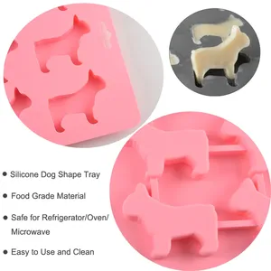 Hot Bán Con Chó Hình Dạng Silicone <span class=keywords><strong>Ice</strong></span> <span class=keywords><strong>Cube</strong></span> Khuôn Mẫu Để Làm Sô Cô La Kẹo Khuôn Cookie 9 Khoang Bulldog <span class=keywords><strong>Ice</strong></span> Khay Với Nắp - Product Image 5