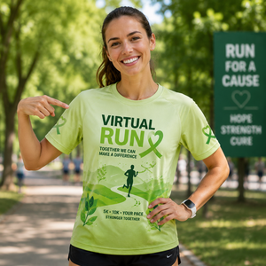 Camisetas personalizadas para carreras benéficas, carrera virtual en línea, evento de recaudación de fondos, camisetas de secado rápido, camiseta de running sublimada 5K - Product Image 2