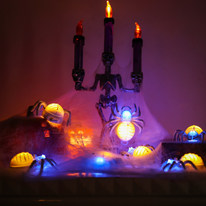 Luz de noche de araña brillante LED simulada al por mayor para decoración de fiesta de Halloween accesorio fotográfico de atmósfera de terror - Product Image 4