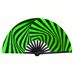 Nouveau style 2025 – Éventails pliants en bambou de 13 pouces, personnalisables, pour la danse en ligne, avec son claquement sonore – Grand éventail pour rave - Product Image 3