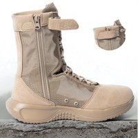Bottes tactiques légères pour hommes, à fermeture éclair, mi-montantes, pour l'alpinisme en extérieur, souples, antidérapantes et résistantes à l'usure pour l'été