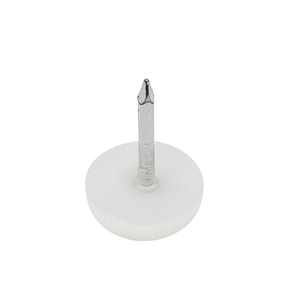 BP7950 High Quality White Plastic Nylon Glides 12mm Small Nail Chair Feet for Home Office Modern Design Furniture <b>Accessories</b> - Product Image 1
