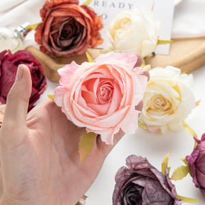Couleur brûlée Artificielle Vintage Roses Faux Soie Rose Fleurs pour DIY Bouquets Pièce Maîtresse De Mariage Fête Maison Cuisine Décoration - Product Image 4