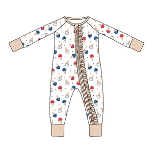 Custom Newborn Baby Infant Organic 95% Bamboo 5% Spandex Onesie Rompers Clothes Toddler Kid Pajamas Clothing Bubble Romper Baby