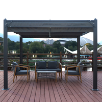 Pérgola de Aluminio que Ahorra Espacio con Luces LED - Fácil Instalación DIY en Horas, Mejora la Estética del Balcón, Asesoramiento de Diseño Gratuito